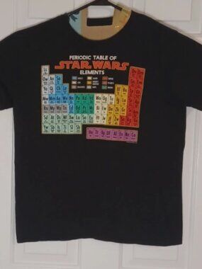 Star Wars Graphic T Shirt Periodic Table of Elements Graphic Size Large Cotton